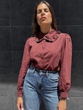 CAMISA CUELLO BOBO CON RIBETE
