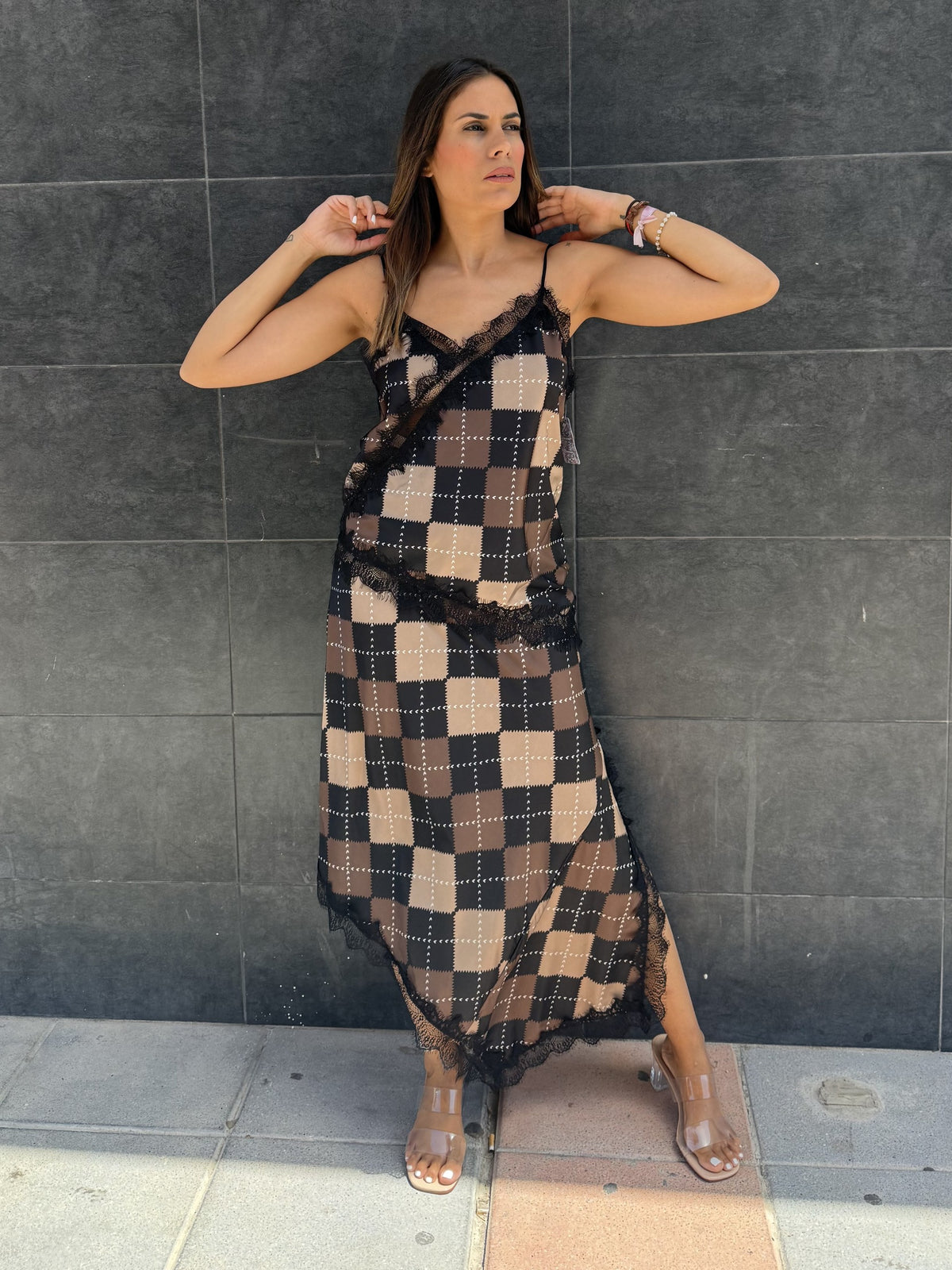 BLUSA ESTAMPADA CON ENCAJE
