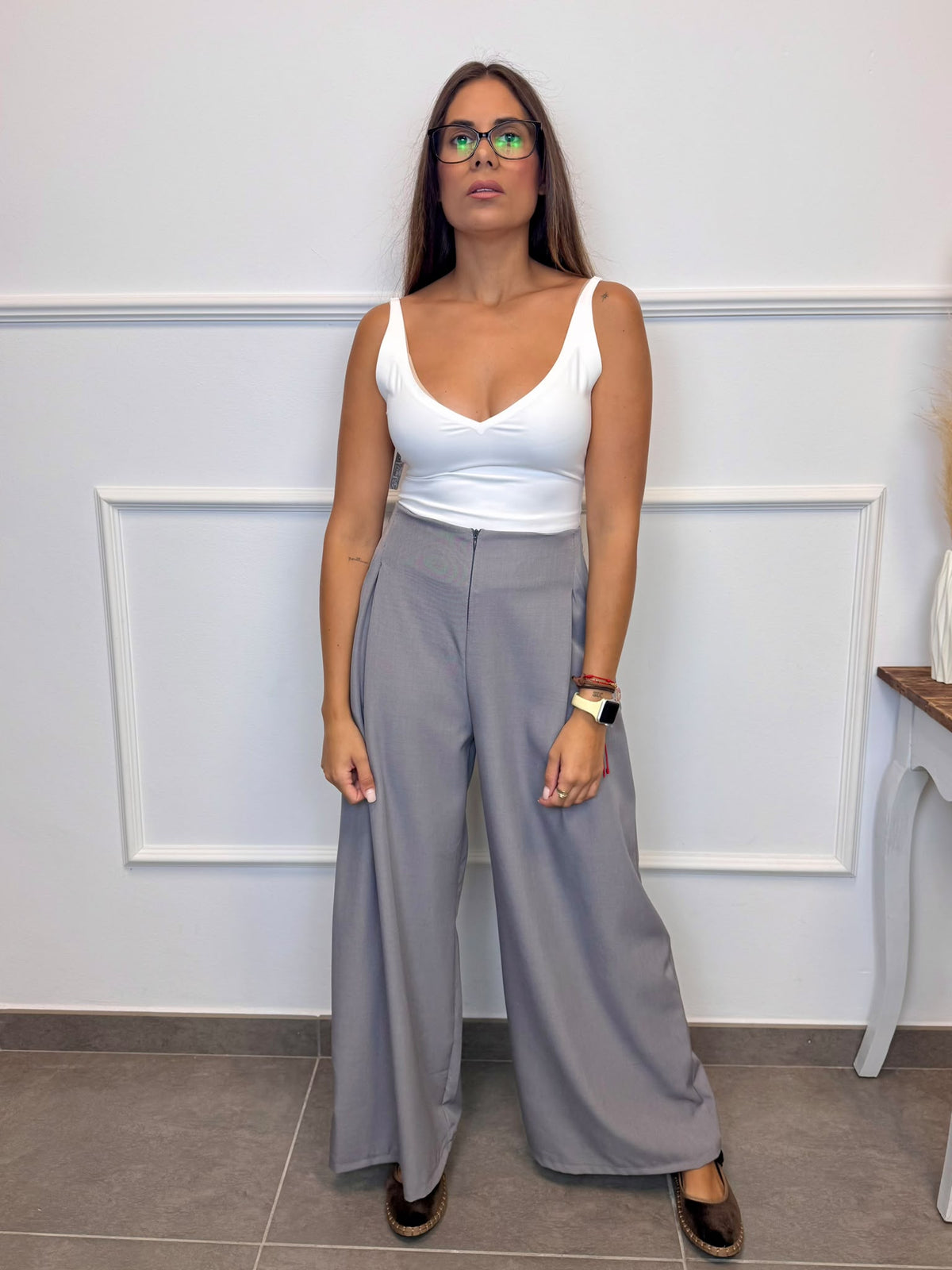 PANTALÓN DE PINZA PATA ANCHA