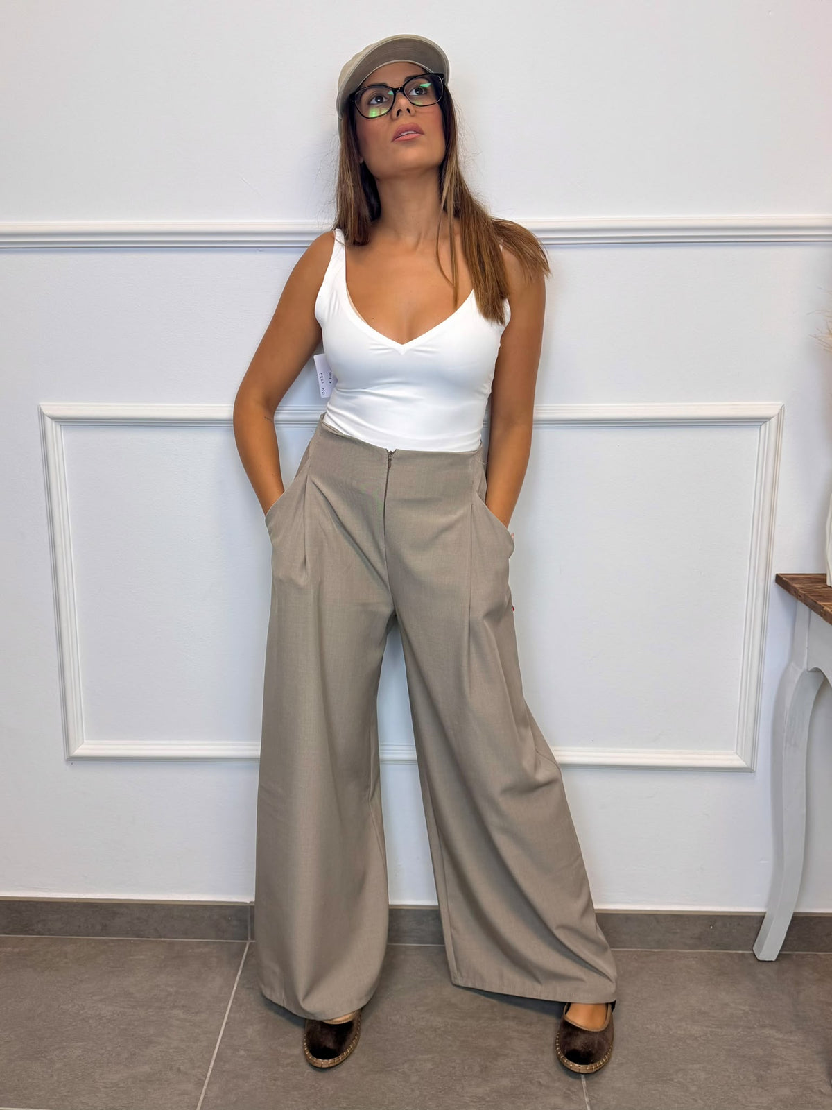 PANTALÓN DE PINZA PATA ANCHA
