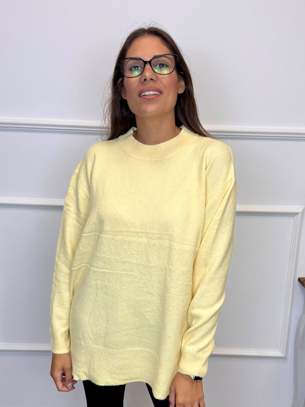 JERSEY DE PUNTO OVERSIZE CON CUELLO REDONDO