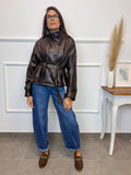 CHAQUETA POLIPIEL GABARDINA CORTA ABOTONADA
